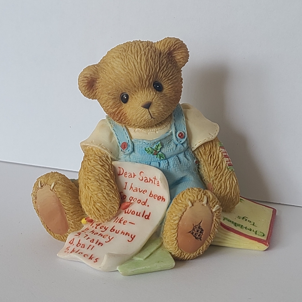 Vintage 90s Cherished Teddies Baby Boy Santa Christmas Gift Collectible Figurine
